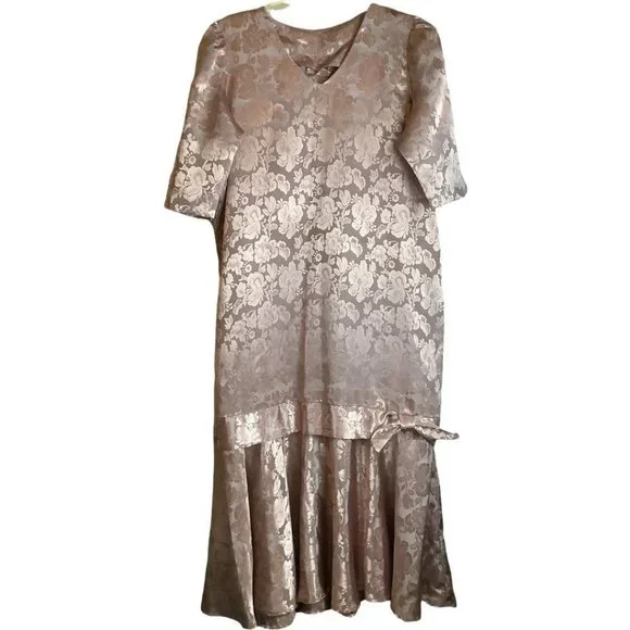open lace back dress Berylove Women Pink Chiffon A Line Ruffle Maxi Dress with Long Sleeves Tiered V Neck Backless Wedding Guest Dress, Pink / L main image 0